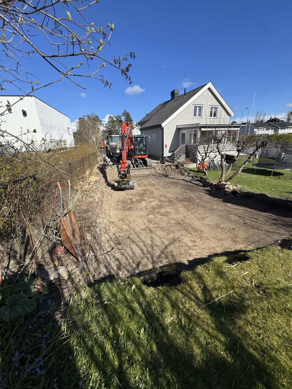 Planert areal ved bolig